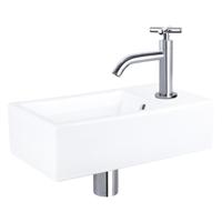 Differnz Force fonteinset keramiek kraan kruis chroom 40 x 22 x 11.5 cm - thumbnail