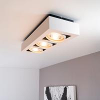 Castor bianco III by LUSENZ - Rechthoekige 3-lichts plafondlamp met richtbare spots en mat witte coating - thumbnail