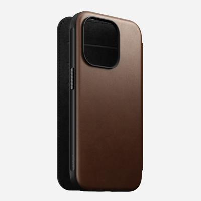 Nomad Modern lederen folio iPhone 15 Pro - Rustic Brown Nomad Modern lederen folio iPhone 15 Pro - Rustic Brown