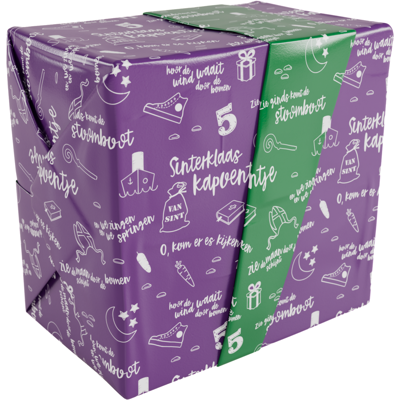 Cadeaupapier | 30cm | 200m | Kapoentje | paars/groen | rol à ca. 200 meter