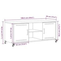 Tv-meubel 100,5x39x43,5 cm koudgewalst staal antracietkleurig - thumbnail