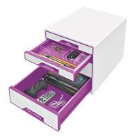 Leitz opbergbak, voor ladenblokken uit Plus en WOWserie, 4 vakken, transparant - thumbnail
