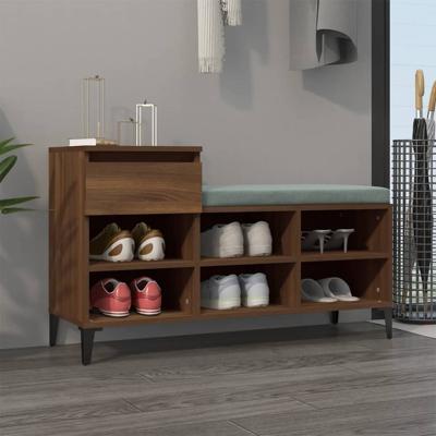 VidaXL Schoenenkast 102x36x60 cm bewerkt hout bruin eikenkleur