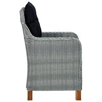 Tuinstoelen 2 st met kussens poly rattan lichtgrijs - thumbnail