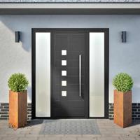 Plantenbakken 2 st driehoek 40x34,5x70 cm cortenstaal - thumbnail