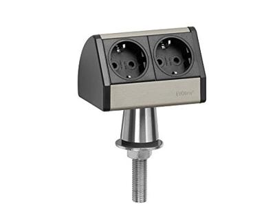 EVOline 93022055 Stekkerdoos 2-voudig Zwart, Zilver Zonder stekker 1 stuk(s) EVOline 93022055 Stekkerdoos 2-voudig Zwart, Zilver Zonder stekker 1 stuk(s)