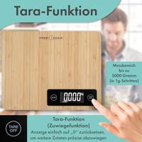 Profi Cook PC-KW 1271 Bambus Keukenweegschaal Digitaal Weegbereik (max.)=5 kg Bamboe 240 x 190 x 23 - thumbnail