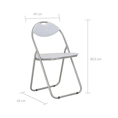 VidaXL Opklapbare stoelen, 2 stuks, wit kunstleer