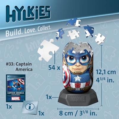 Ravensburger 3d puzzel hylkies marvel captain america - 54st.