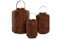 Set van placemats Home ESPRIT Bruin Gouden Metaal 26 x 26 x 38,5 cm - thumbnail