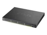 Zyxel 48-Port Gigabit Ethernet Smart Managed PoE+ Switch met 375 Watt Budget en 4 10G SFP+ Slots, Hybrid Cloud mode [XGS1930-52HP] - thumbnail