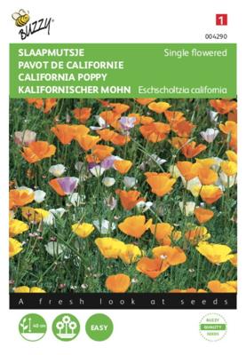 Eschscholtzia, Slaapmutsje enkelbloemig gemengd