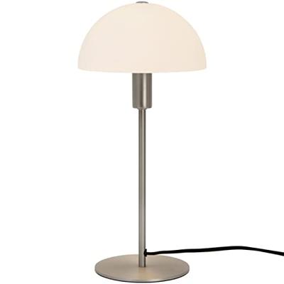 Kleine tafellamp wit & geborsteld staal met E14 fitting en schakelaar Norlux Ellen 20 40 cm Kleine tafellamp wit & geborsteld staal met E14 fitting en schakelaar Norlux Ellen 20 40 cm