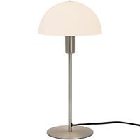 Kleine tafellamp wit & geborsteld staal met E14 fitting en schakelaar Norlux Ellen 20 40 cm - thumbnail