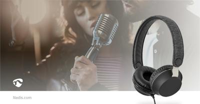 Nedis FSHP100AT Bedrade Koptelefoon Met Geweven Stof Bekleed On-ear Audiokabel 1,2 M Antraciet / Zwart