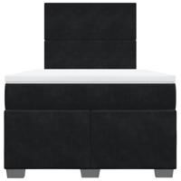 Boxspring met matras fluweel zwart 120x200 cm - thumbnail
