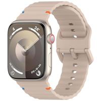 By Qubix - Wave sportband - Cappuccino - Compatible met Apple Watch 38mm / 40mm / 41mm / 42mm - Compatible Apple watch bandjes - thumbnail