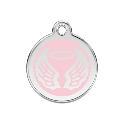 Angel Wings Pink roestvrijstalen hondenpenning medium/gemiddeld dia. 3 cm RedDingo - Reddingo Angel Wings Pink roestvrijstalen hondenpenning medium/gemiddeld dia. 3 cm RedDingo - Reddingo