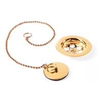 Afvoerplug Tres Clasic | Vaste waste (wel afluitbaar) | Messing | Rond | 24k Goud glans - thumbnail