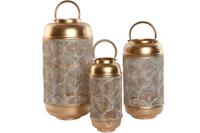 Set van placemats Home ESPRIT Wit Gouden Metaal 25 x 25 x 49 cm - thumbnail