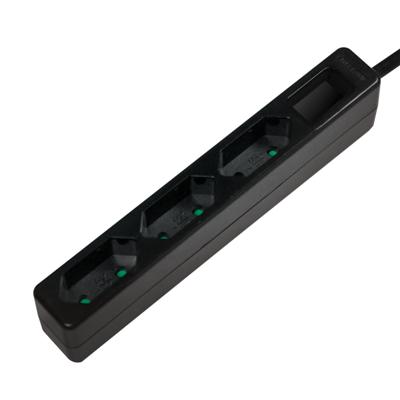 LogiLink LPS229B Stekkerdoos 3-voudig Zwart Contourstekker 1 stuk(s)