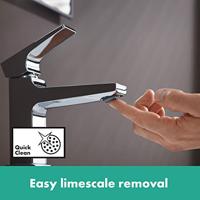 Fonteinkraan Metropol HansGrohe Eengreeps 100 met Rechte Greep en Push-Open Afvoer Chroom - thumbnail