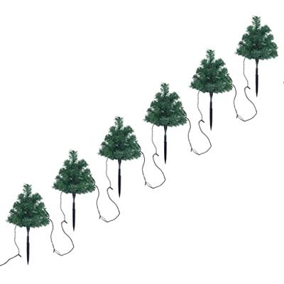 VidaXL Tuinpadkerstbomen 6 st met meerkleurige led's 45 cm pvc VidaXL Tuinpadkerstbomen 6 st met meerkleurige led's 45 cm pvc