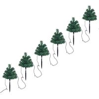 VidaXL Tuinpadkerstbomen 6 st met meerkleurige led&apos;s 45 cm pvc - thumbnail
