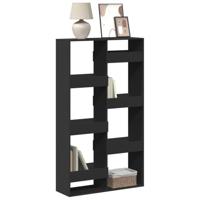 Boekenkast 100x33x175 cm bewerkt hout zwart - thumbnail