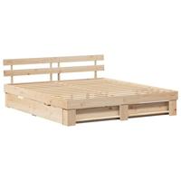 Bedframe met hoofdeinde Bruin 180 x 200 cm Massief grenenhout - thumbnail