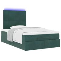 Ottoman bed met matrassen en LED's 80x200cm fluweel donkergroen - thumbnail