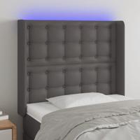 Hoofdbord LED 83x16x118/128 cm kunstleer grijs - thumbnail