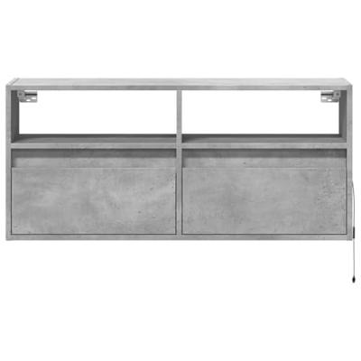 Tv-wandmeubel met LED-verlichting 100x31x45 cm betongrijs