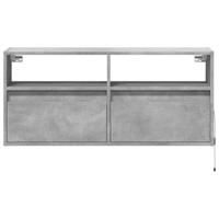 Tv-wandmeubel met LED-verlichting 100x31x45 cm betongrijs - thumbnail