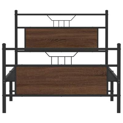 Bedframe zonder matras bewerkt hout bruin eikenkleur 100x190 cm