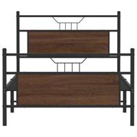 Bedframe zonder matras bewerkt hout bruin eikenkleur 100x190 cm - thumbnail