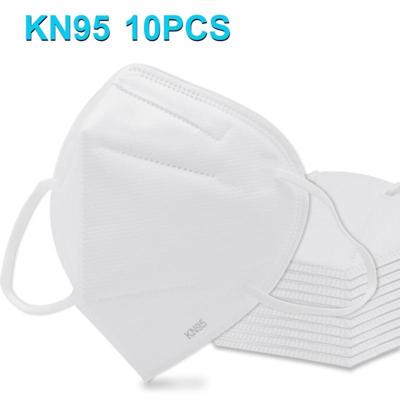 10 PCS CE Certified KN95 n95 Foldable Earloop Breathable Respirator Dustproof Protection Antiviral Anti-fog Doctor Nurse Face Mask(White) 10 PCS CE Ce