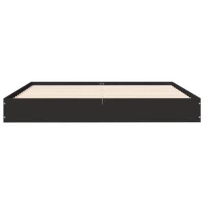 Bedframe bewerkt hout zwart 140x200 cm