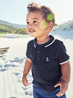 Personaliseerbare polo babyjongen met borduurwerk op de borst marineblauw - thumbnail