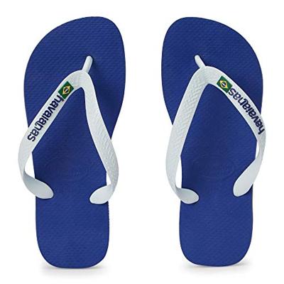 Teenslippers voor kinderen Brasil logo HAVAÏANAS marineblauw/wit