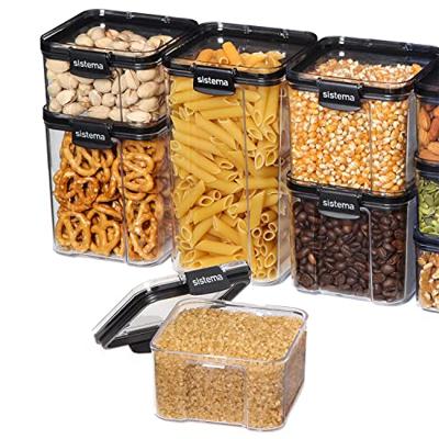 Sistema Voorraaddoos Tritan Vierkant 460 ml Transparant/Zwart Sistema Voorraaddoos Tritan Vierkant 460 ml Transparant/Zwart