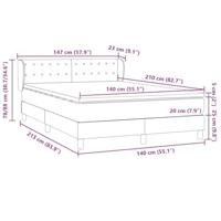 Boxspring met matras fluweel lichtgrijs 140x210 cm - thumbnail