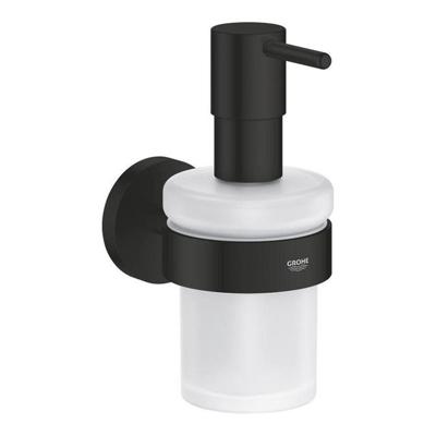 GROHE Start Zeepdispenser - met houder - mat glas - mat zwart 411952430