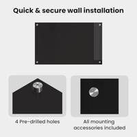 VidaXL Keuken achterwand 2 pcs zwart 80 x 50 cm gehard glas - thumbnail