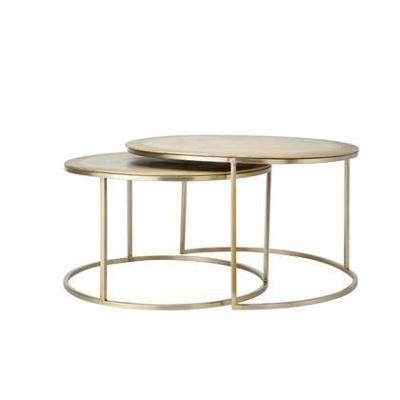 Light & Living Salontafel 'Talca' Set van 2 stuks, 65/75cm, kleur Lichtgoud