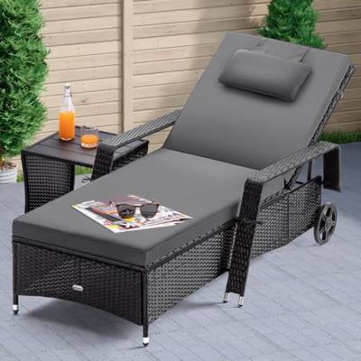 Ligbed Zwart/Antraciet Kunststof 193x90x43cm Ligbed Zwart/Antraciet Kunststof 193x90x43cm