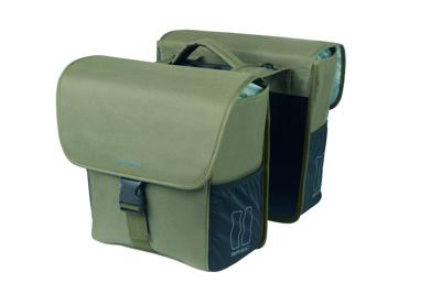Dubbele fietstas Basil GO MIK 32 liter 14 x 27 x 31 cm - donkergroen Dubbele fietstas Basil GO MIK 32 liter 14 x 27 x 31 cm - donkergroen