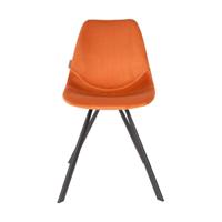 Dutchbone Franky stoel velvet Orange - thumbnail