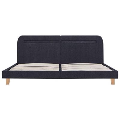 Bedframe met LED stof donkergrijs 180x200 cm
