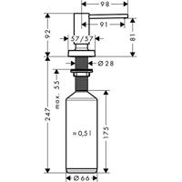 Hansgrohe A71 zeep-/ lotiondispenser, rvs look - thumbnail
